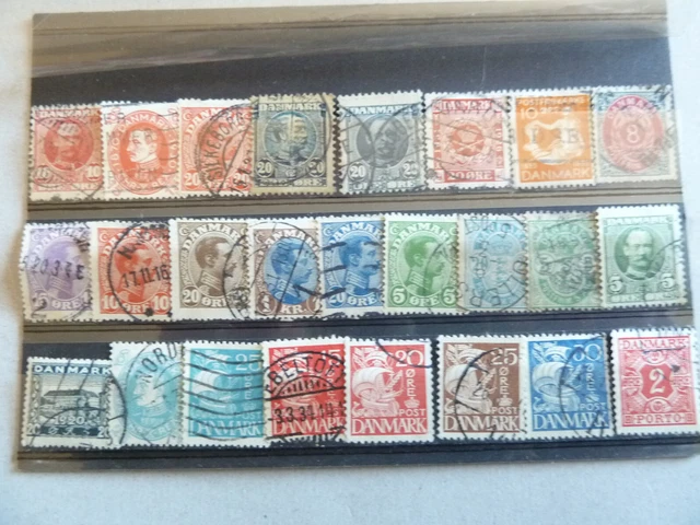 Lot De 20 Timbres Danemark Haute Valeur - Utilisés 1855-1915 - Dans Album