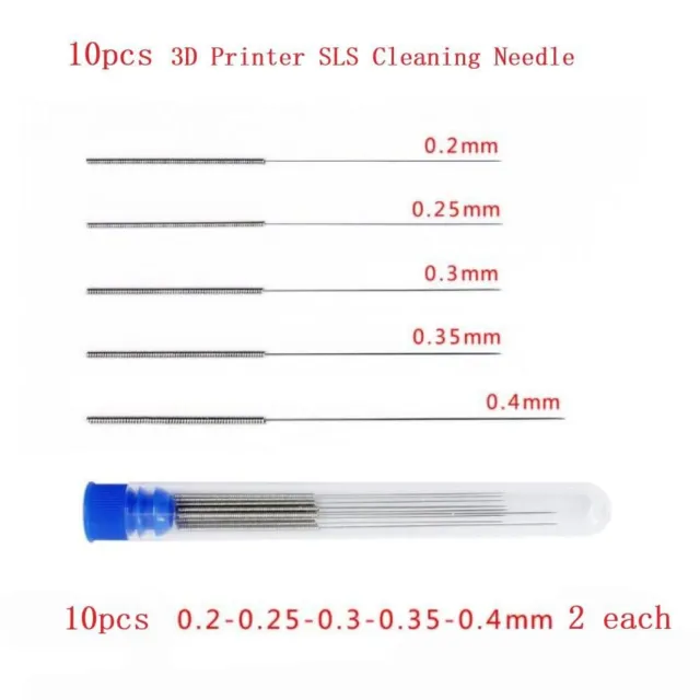 Metal Needle Set for Cleaning For Nozzles in For 3D Printers 10 PCS Box