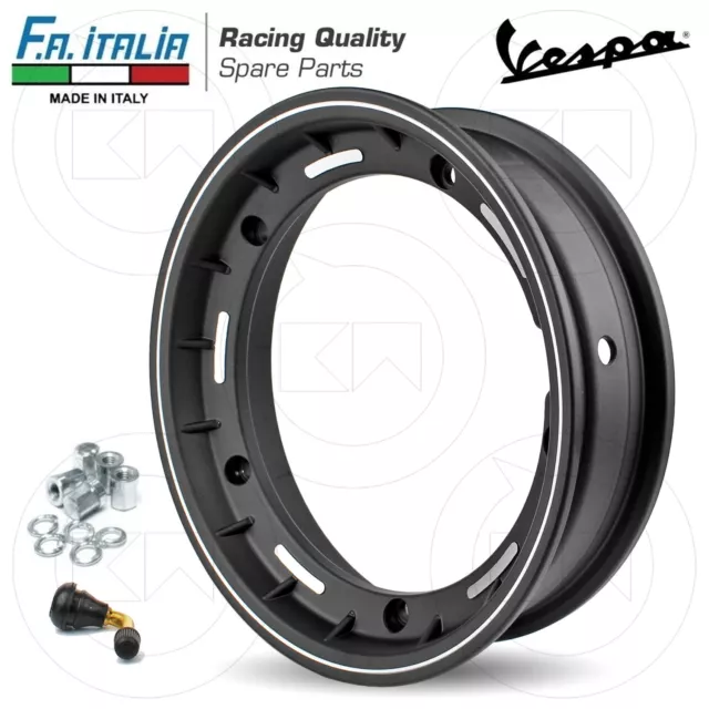 Cerchio In Lega Tubeless Nero 3.00.10 Per Vespa 50 Pk Xl (V5X3T)