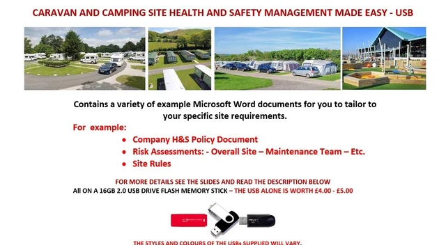 Caravan and Camping Site Health and Safety Management Made  Easy - USB