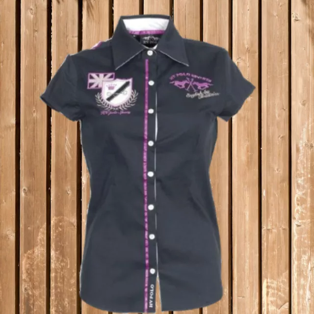 HV Polo Damen Bluse Olmos, HV Polo Kurzarm Shirt, HV Polo Bluse, navy