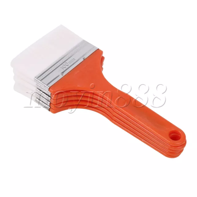 Plastic Handle Paint Brushes for Artist Wall Painting Tool 100mm Set of 5 Orange 2