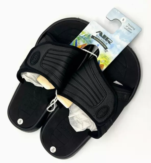 Air Balance Men's Slip On Sandal Shoes Slides Size 8 Black 2
