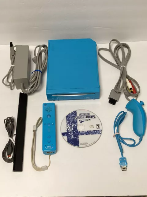 NINTENDO WII VIDEO Game System Console Teal Blue RVL 101 Motion