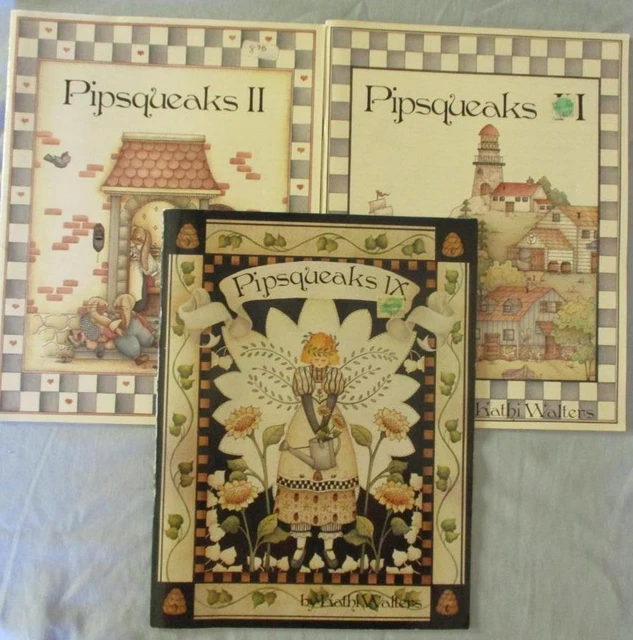 VTG LOT 3 Pipsqueaks II Vi IX Tole Folk Art Painting Patterns Book By