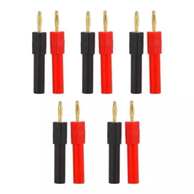 5er Set Bananenstecker-Adapter 2mm Stecker auf 4mm Buchse Rot