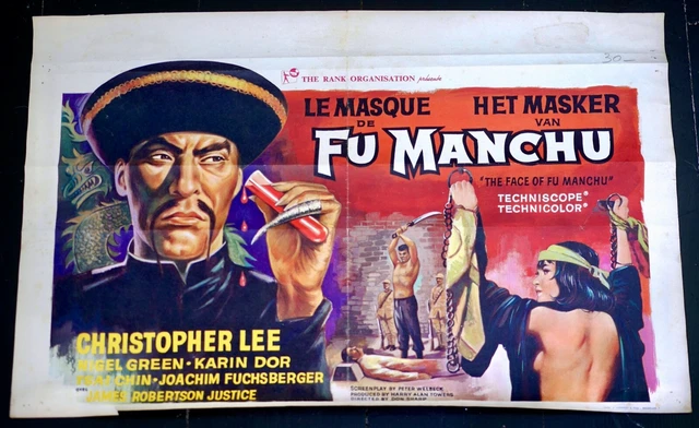 THE FACE OF FU MANCHU 1965 vintage original Belgian movie poster