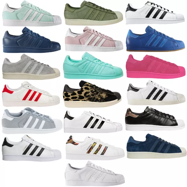 ADIDAS ORIGINALS SUPERSTAR Foglie Donna Uomo Pelle Sneaker Scarpe