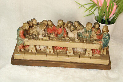 Vintage italian cast resin last supper statue jesus apostles