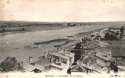 Vintage Postcard La Vallee De La Saone River Burgundy Macon France