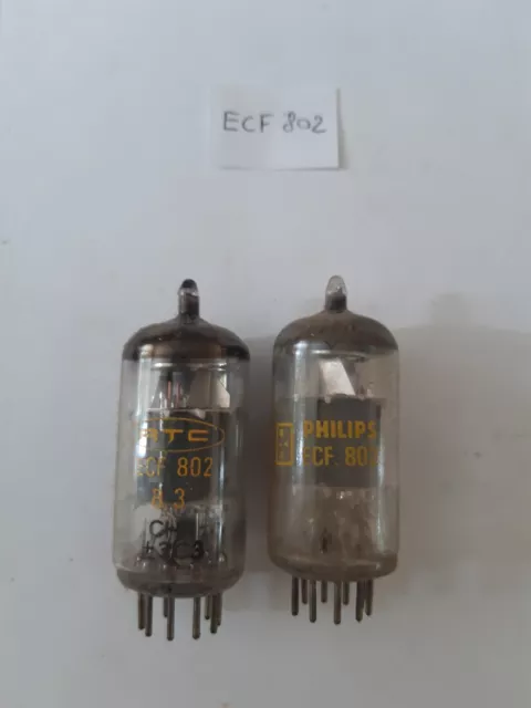 1 Tubes, lampe TSF ECF802 PHILIPS RTC vintage tube ampli