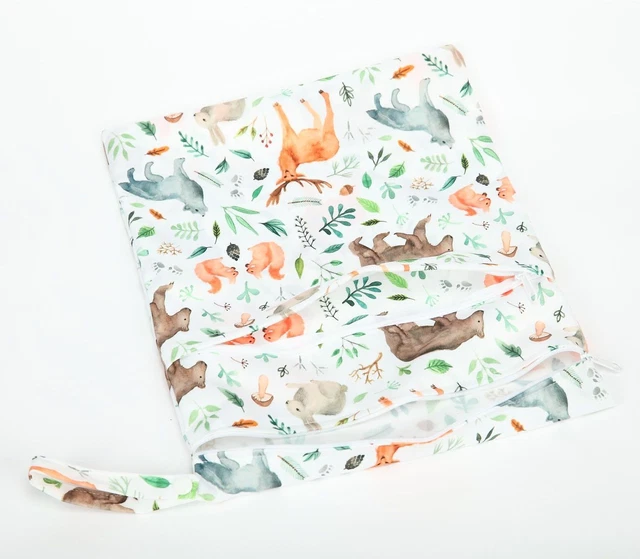 Diaper Bag Baby Wet Dry Pouch Zipper Nappy Storage Waterproof Reusable 36cmx29cm 2