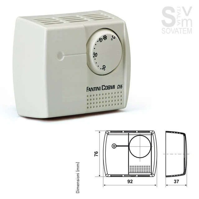Thermostat FANTINI COSMI C16I Ambiante Électromécanique De Extérieur Blanc 220v