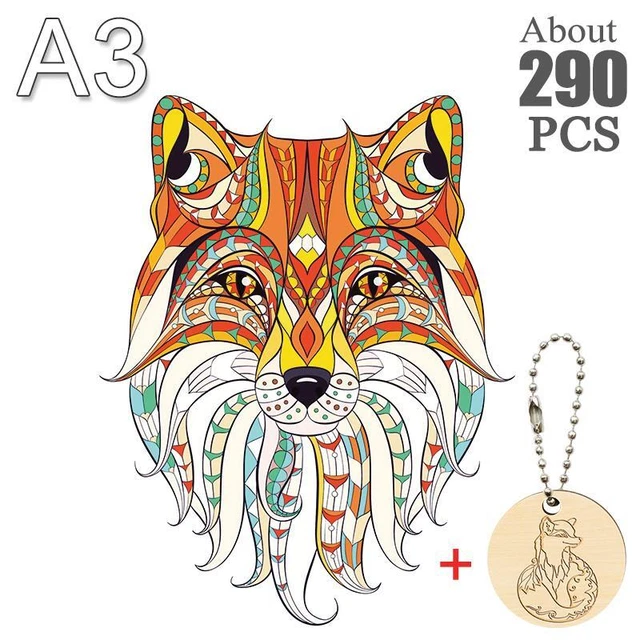 Fox Animal 3D Jigsaw Puzzle Children Wooden DIY Crafts Educational Toys Games