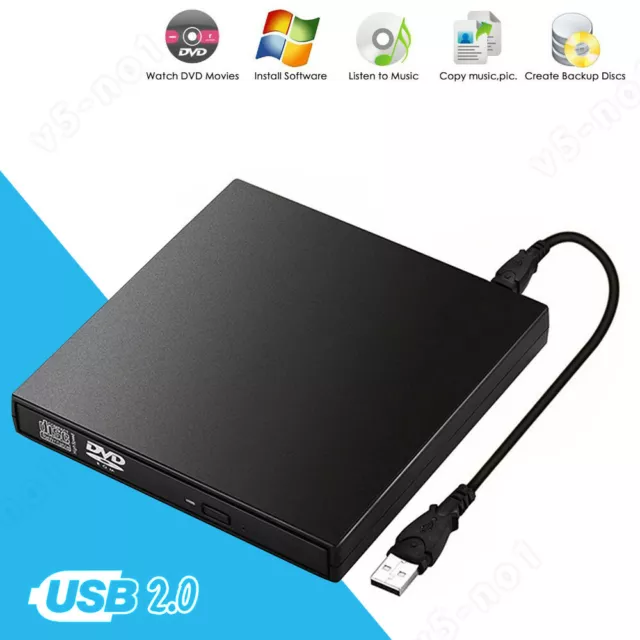 2024 External DVD Drive Portable Optical Reader USB 2.0 CD Burner Laptop PC