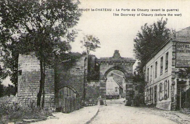 V14 Dept 02 Cpa Coucy Le Chateau La Porte De Chauny Avant La Guerre Neuve Voir D