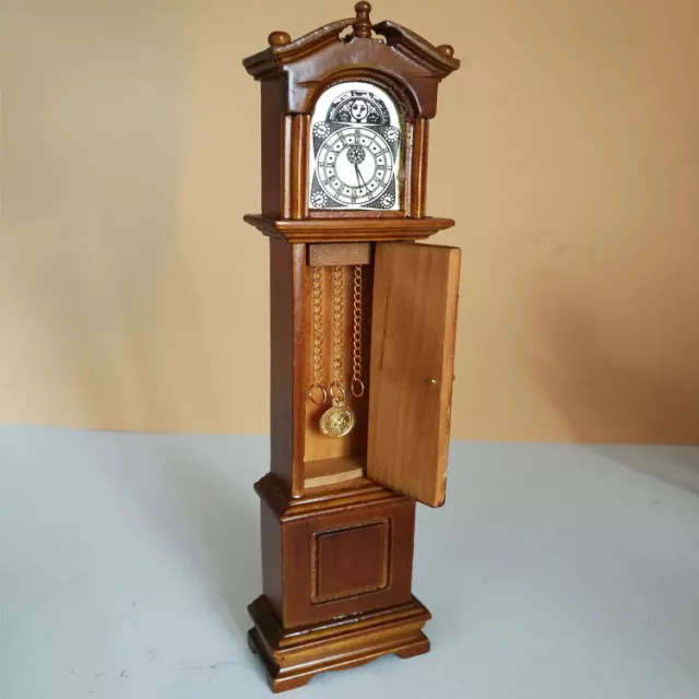 1/12 Scale Dollhouse Miniature Vintage Roman Standing Clock Furniture Accessorie