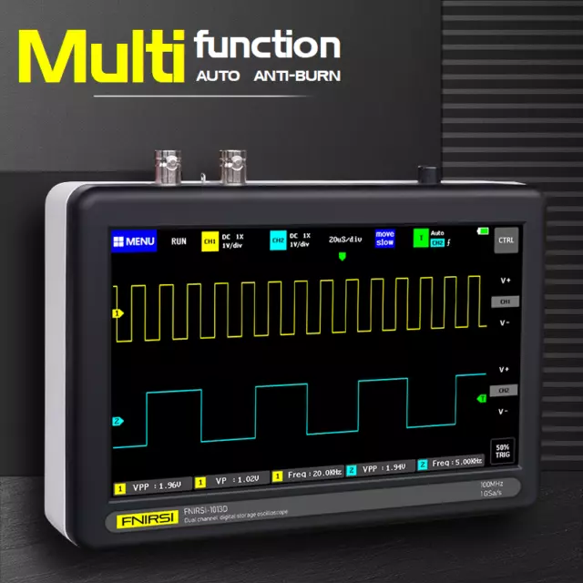 FNIRSI 7" Digital Tablet Oscilloscope 2CH 100MHz Bandwidth 1GS Sampling Rate