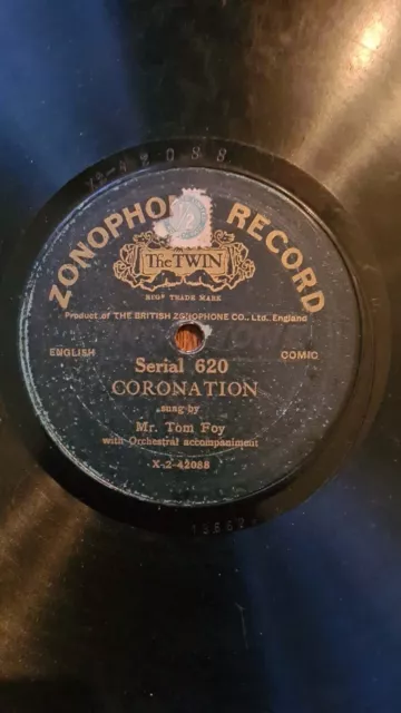 Tom Foy Coronation / Scouting 1911 shellac 10" 78rpm VG