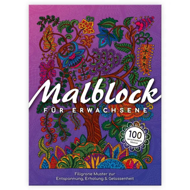 Mandala großes Malbuch für Erwachsene 100 Motive filigrane Muster Ausmalbuch A4