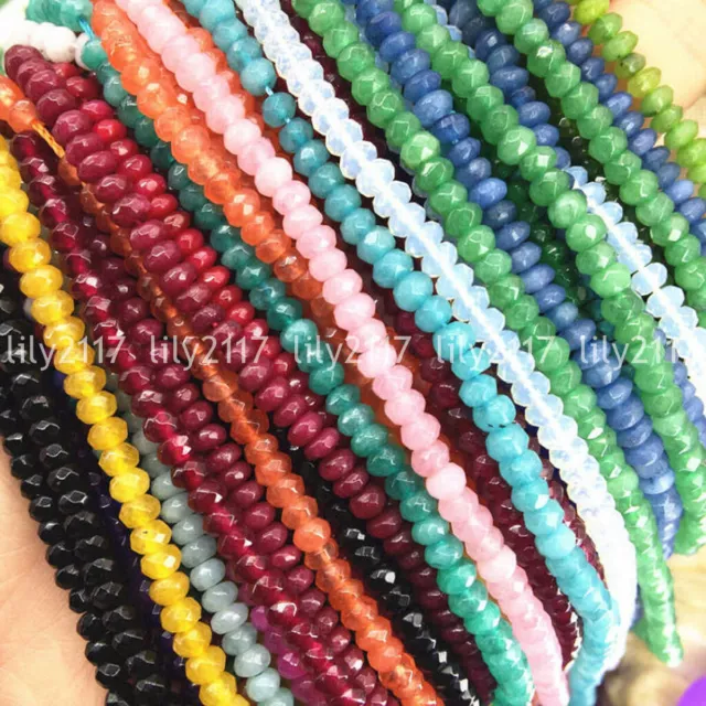 2x4mm Natural Faceted Multicolor Gemstone Rondelle Abacus Loose Beads 15" AAA