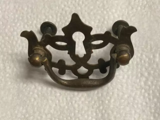 Antique Brass Hardware Chippendale Bail Drawer Pull 1 3/4" Center To Center