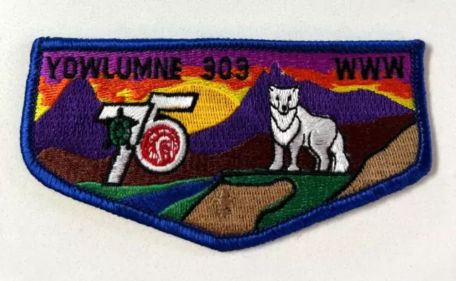 Boy Scout OA 303 Yowlumne Lodge Flap S-24 75th Anniversary