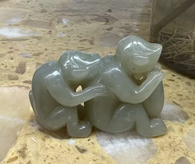 Chinese Antique Jade Monkey.  Qing thru Ming Dynasty