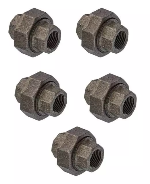 BK Products 521-703BG Black Malleable Iron Union 1/2'' FPT in. (5-PACK)
