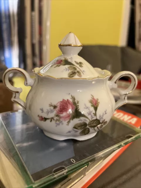 vintage moss rose china Ucagco made in Japan/sugar with lid