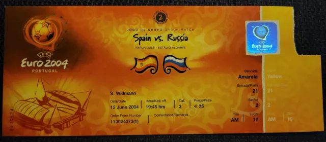 Sammler Ticket EURO 2004 in Portugal Spanien  - RUSSLAND in Faro 12.6.2004