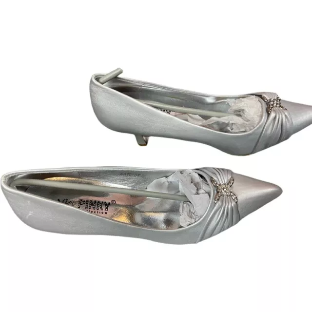 Via Pinky Collection Cinderella Silver & Dazzle Heels Size 7 2