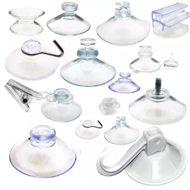 4 x Suction Cups - Any Type - Clear Plastic/Rubber Window Suckers (Pack of 4)