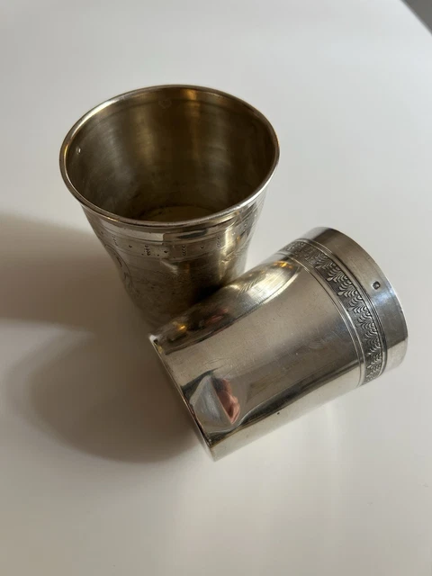 TIMBALE EN ARGENT Massif A la gerbe d'or - Poinçon Minerve 1 er titre