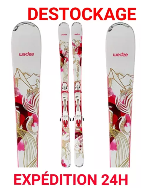 ski occasion adulte WEDZE "ADIX 7" taille: 156 cm = 1 mètre 56 + fixations.