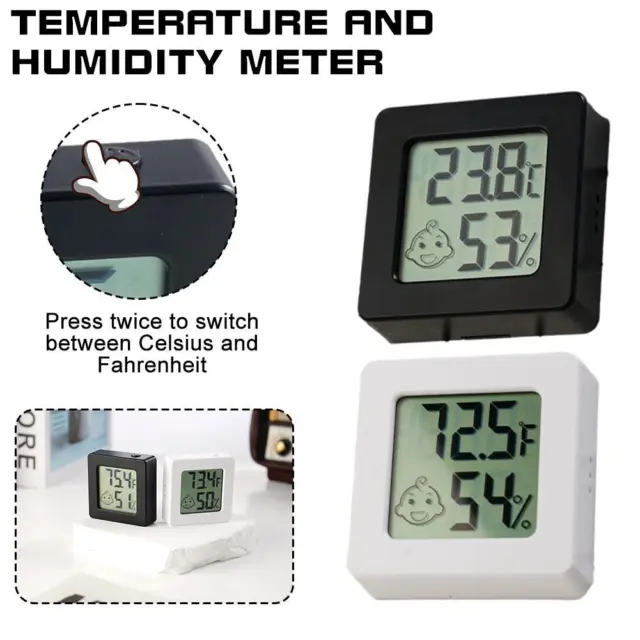 Termómetro digital medidor de humedad habitación medidor de temperatura higrómetro LCD}