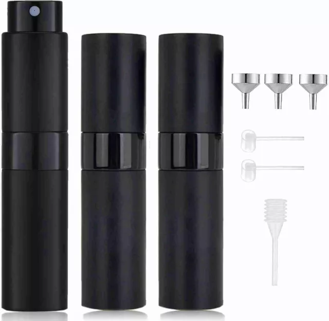 3PCS Perfume Atomiser Spray Bottle for Travel, 8ML Refillable Perfume Empty