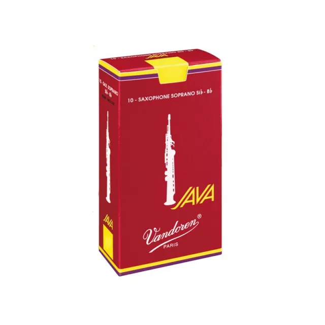 Boîte de 10 anches saxophone soprano Java Red Force 3.5 - Vandoren SR3035R