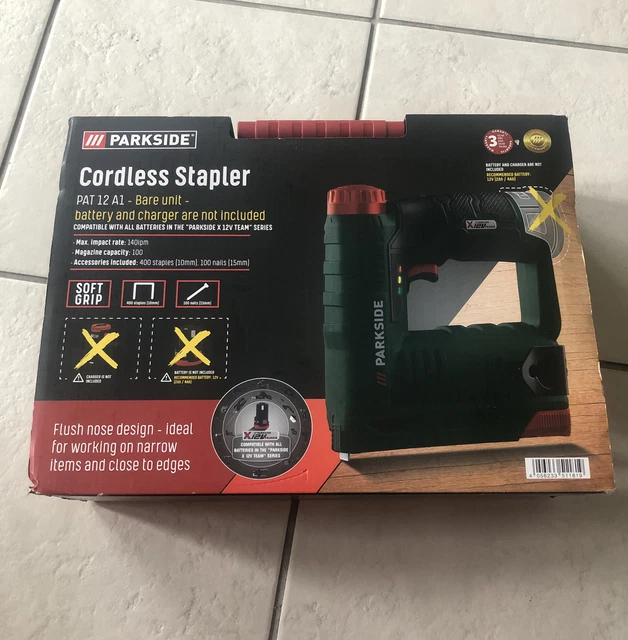 PARKSIDE CORDLESS STAPLER NAILER BARE UNIT PAT 12 A1 No Battery