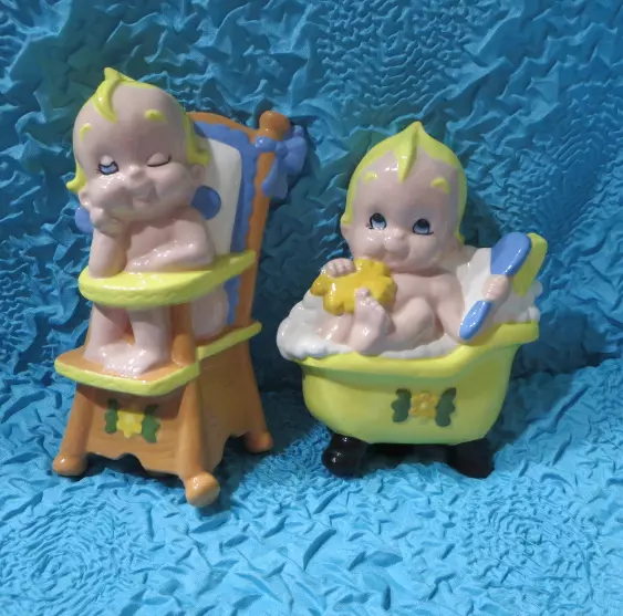 Vintage Kewpie Doll Nursery Baby Wall Plaques Hanging ~ Hand Painted Ceramic