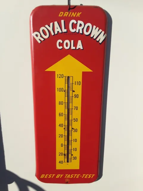 Nice Original Donasco Royal Crown Cola Thermometer 7 - 51 Vintage Tin