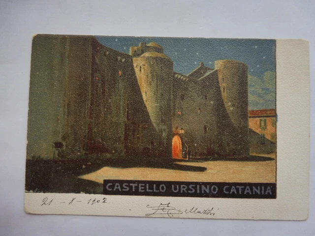 Cartolina Catania Castello Ursino 1902 Ricordi