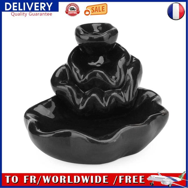 Lotus Ceramic Censer Smog Backflow Office Home Decor (Incense Burner-C)