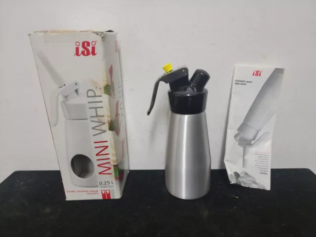 iSi Mini Whip Whipped Cream Maker Half Pint Made In Austria Bottle Only Silver iSi Mini Whip Whipped Cream Maker Half Pint Made In Austria Bottle Only Silver