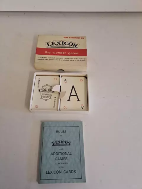 Vintage John Waddington Lexicon - The Wonder Game  Spelling Card Game. 1960s VGC