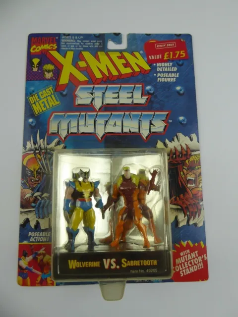 X-Men Steel Mutants Die Cast Action Figures - Wolverine Vs Sabretooth
