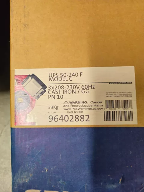 Grundfos Circulating Pump UPS 50-240 F  96402882