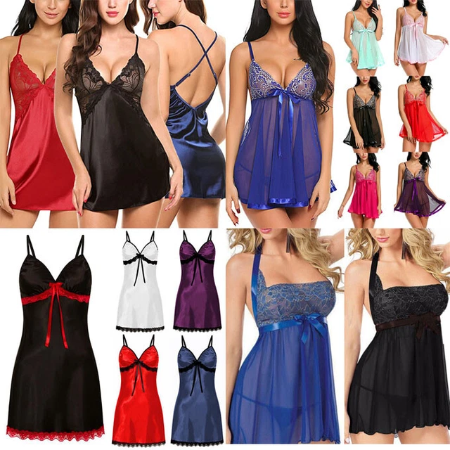 Camicia Da Notte Donna Sexy - Sottoveste In Pizzo Con Spalline Regolabili, Cotone Morbido - Foto 7