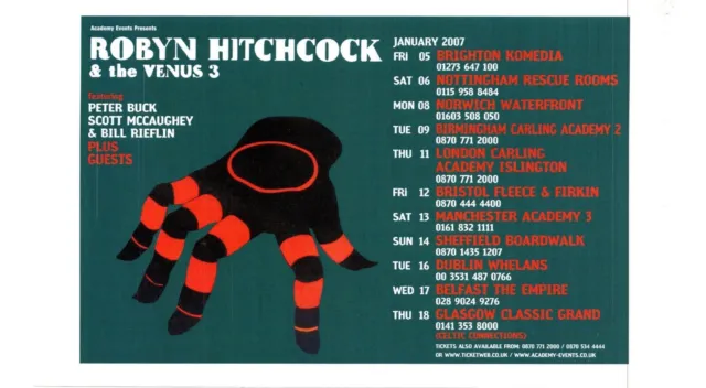 (Wor10) Magazine Advert 6X9" Robyn Hitchcock & The Venus 3 Tour Dates