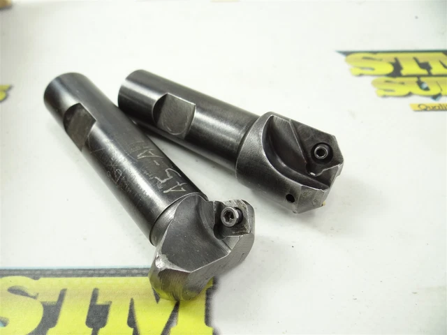 Pair Of Indexable 45° Chamfer Mills 3/4" Shanks 1" & 1-1/4" Diameters